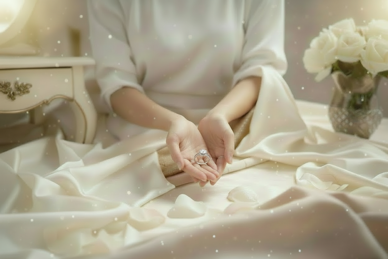 Fashion Gold Heart Pendant Jewelry Set Social Media Banner